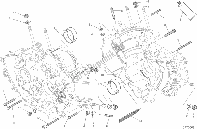 Tutte le parti per il 10a - Coppia Semicarter del Ducati Superbike 959 Panigale ABS 2018